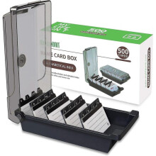 Business Card Holder, Index Card Organizer with Dividers and Index Tabs (500 Cards Capacity)