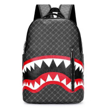 2025 Men's Backpack Satchel Fashion Plaid Backpack Student Backpack High-volume Fashion Shark Backpack