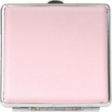 Cigarette Cases for Women- Pink PU Leather Cigarette Case Slim Holds 20 Cigarette Lady Cigarette Holder Box with Metal Clip (Pink)