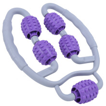 Fitness Foam Roller Stange 45cm Dunkelviolett für Yoga & Bein-Massage-Ring