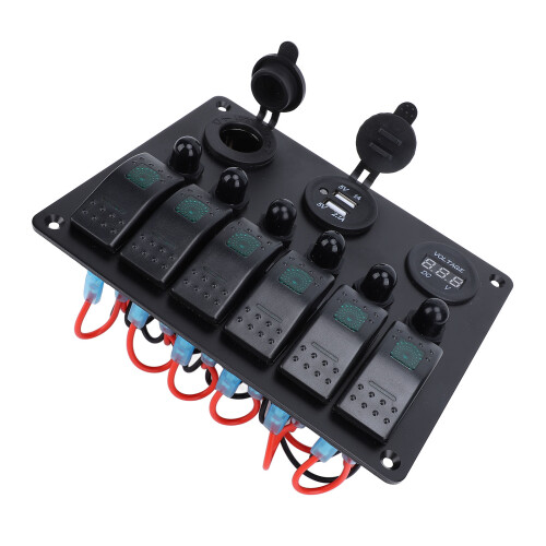 DC 12‑24V 6 Gang Rocker Switch Panel Overload 2