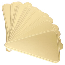 300 Stück Goldene Dreieckige Kuchenplatten 118x78mm Dessert-Display-Teller