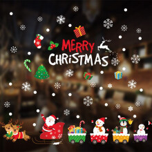 (Train) Window Wall Christmas Sticker Home Room Decoration New Year Santa Claus Decals