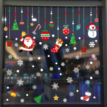 (Point) Window Wall Christmas Sticker Home Room Decoration New Year Santa Claus Decals