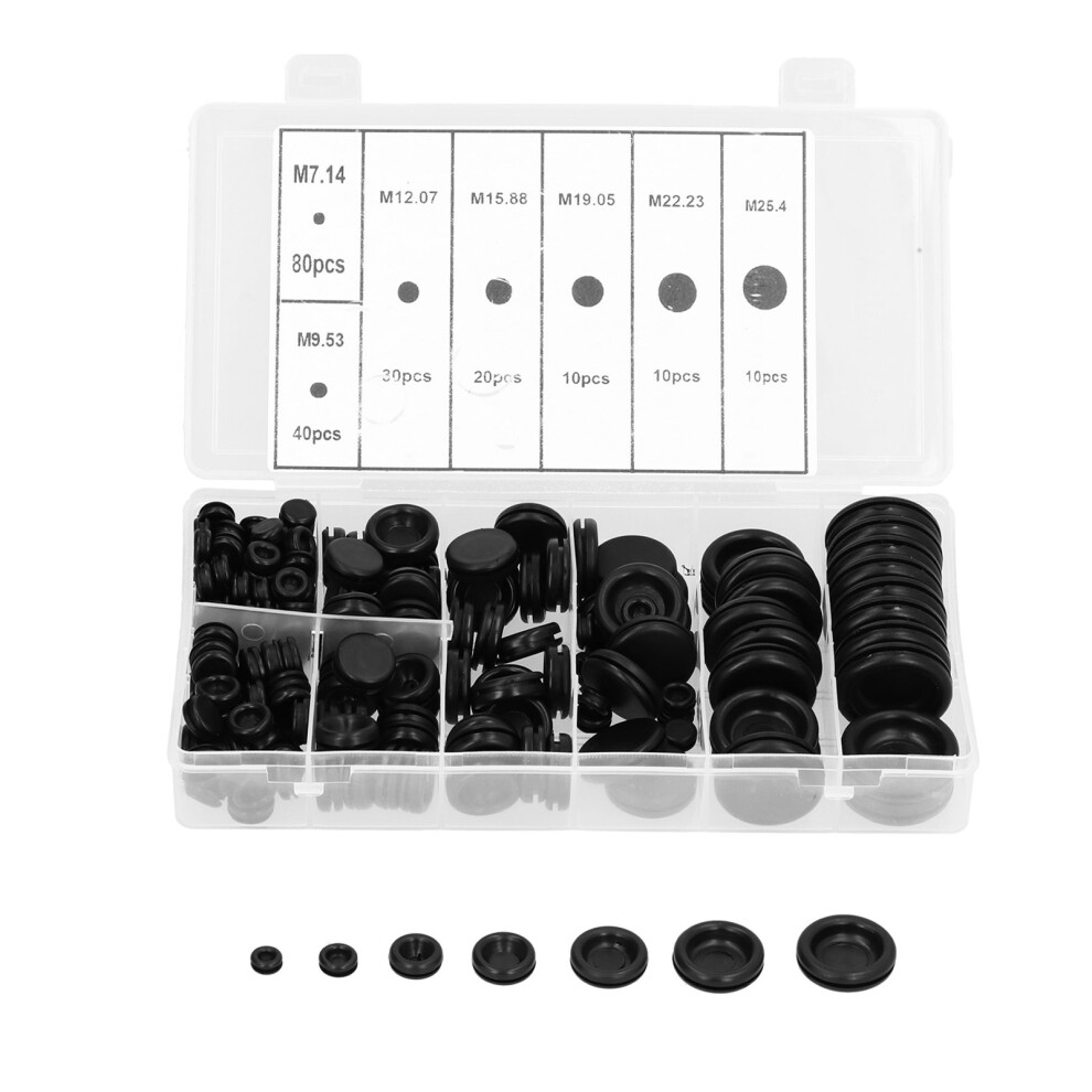 200Pcs Wire Washer Kit Rubber Grommet Dustproof