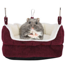 Weinroter Hamster-Sofa-Nest – Waschbares Kuschel-Cotton-Haus, 171310cm