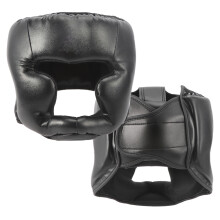 Erwachsenen-/Kinder-Boxschutzkopf und -helm, verstellbar, schwarz