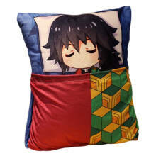 (Giyu) Demon Nezuko Slayer Tanjiro Pillow Soft Cushion Anime Cushion Toys Plush Gifts