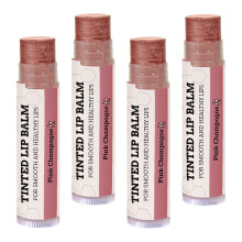 Getnter Lippenbalsam von Earths Daughter 4er-Pack mit rosa Champagnerfarbe Bienenwachs, Kokosnussl, Kakaobutter, Vitamin E spendet Feuchtigke