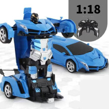 (Blue)2 in 1 Trafo 27g RC Funk Fernbedienung Fahrzeug Auto Roboter Kind Geschenk Spielzeug