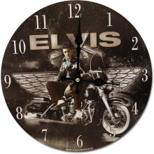 (Black)Orologio da parete minimamente retrò motivo Elvis Presley per arredamento casa e camera da letto