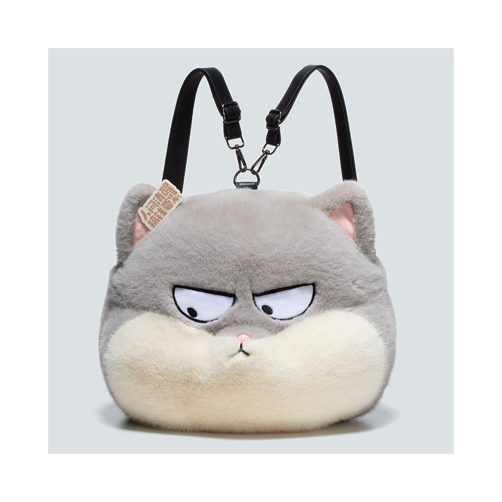 (Grey, 37cm) Plush Toy Cat Character Backpack For Children Cute Cartoon School Travel Girls-image-OPC-PKB9FF8-NEW