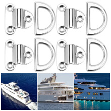 4 Stück ZWS3217-8 8mm Edelstahl-D-Ringe für Yachtzubehör