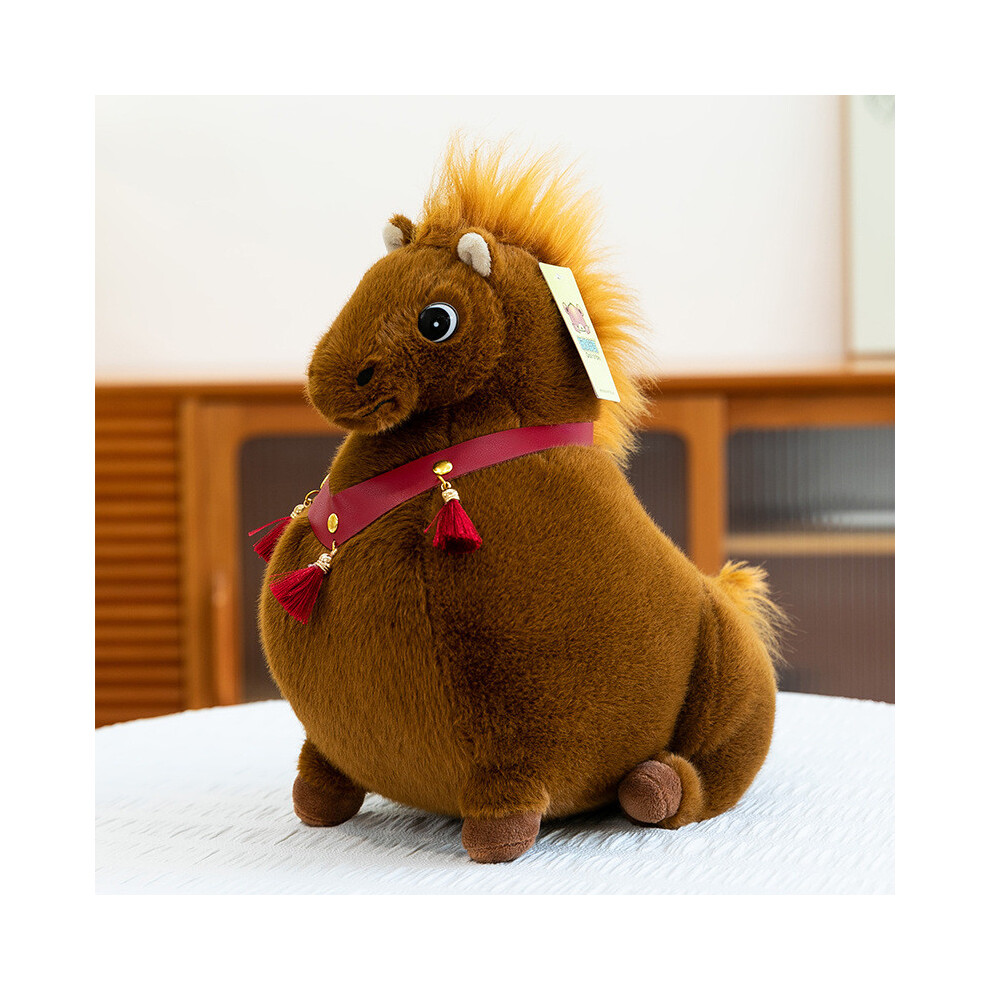 (Brown, 23cm) Horse Toy Plush Keychain Cute Cartoon Short Pile Material Playroom Children Gift-image-OPC-PKB9FHS-NEW
