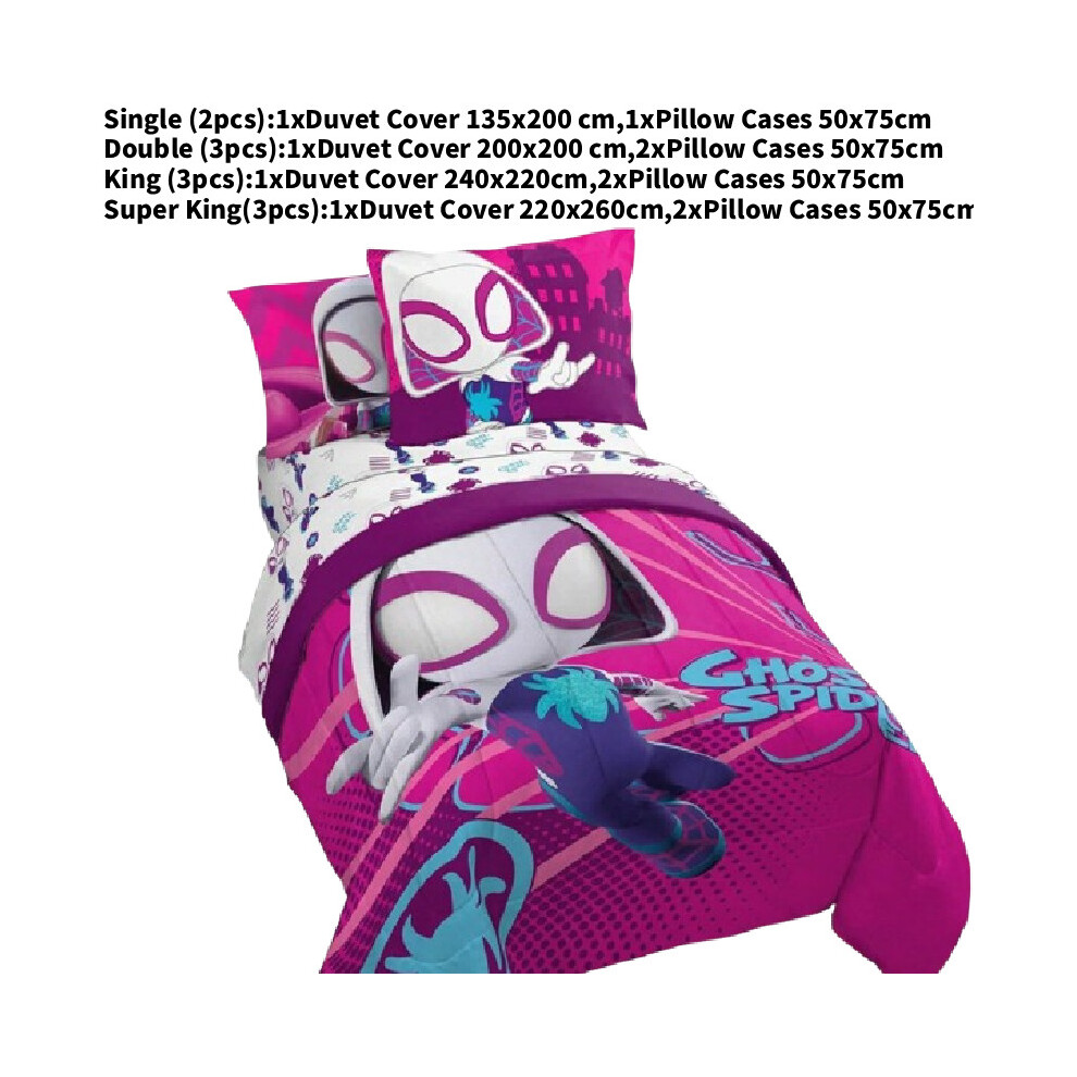 (Single(135x200cm)) Digital Gwen Stacy Print Bedding Set Duvet Gift Cover Pillowcase