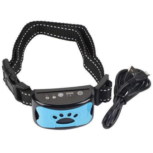 Barking Control Device Rechargeable Waterproof AntiBarking Collar Barking Detection(Blue) 1