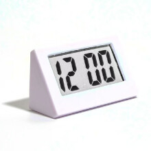 (White) Silent Table Mini Clock With Digital Screen For Students Portable Use Gifts
