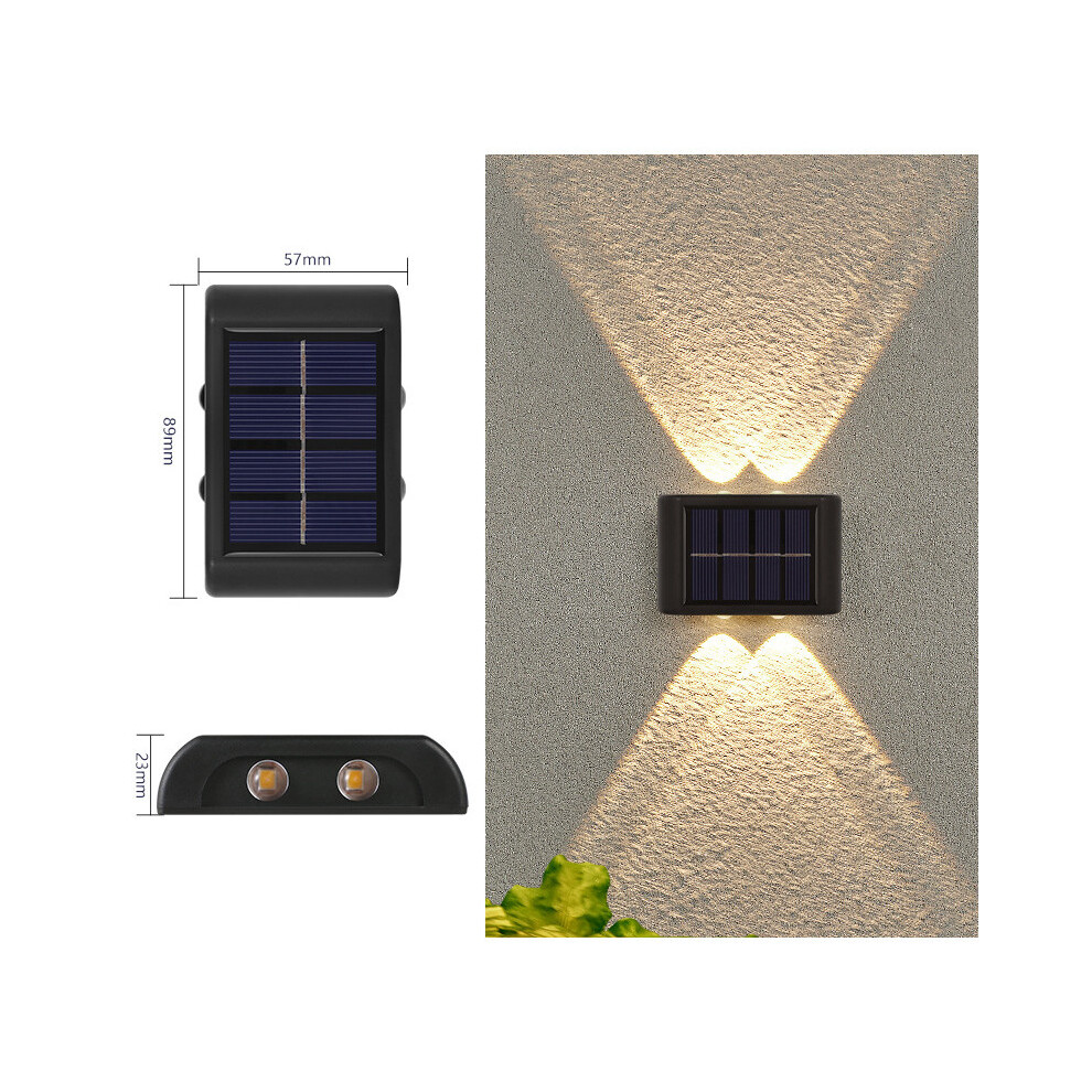 (Yellow 4LED) Wall Lamp Solar Outdoor Luminous Lighting Garden Fence Sunlight Decoration Light-image-OPC-PKB9Q2Y-NEW