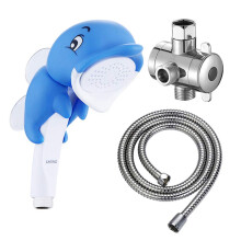 KAIYING Children's Handheld Shower Head Cartoon Water Flow Spray Shower Head Baby Kids Toddler Bath Accessories (O:Showerhead(Dollie)+Hose+Diverter)