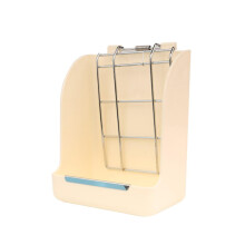 Automatic Feeder Hay Rack Bowl for Small Animals, Plastic Mixing Bowl with Lid, White, One Size, Suitable for Bunnies and More