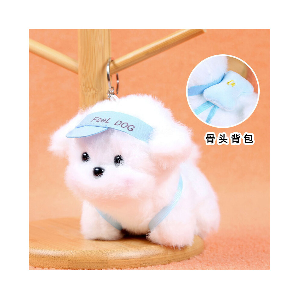 (Blue Dog) Hello Kitty Plush Toy Pendant Short Pile Fabric Accessory Backpack Collectible-image-OPC-PKB9TPB-NEW