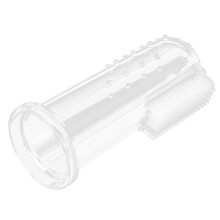 10 Stück Weiche Silikon Baby-Fingerzahnbürsten, 5,4 cm Klarsichtschale
