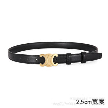 Ceinture Double C Arc de Triomphe Ceinture Femme Cuir Véritable 2.5 Fine Ceinture Femme Versatile Décorative Cel
