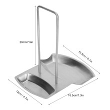 304 Edelstahl Kochgeschirrdeckel-Löffelrahmen-Stand-Organizer 18,5x20cm