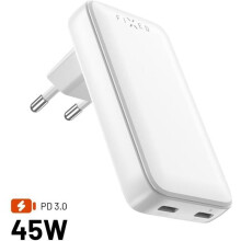 Caricatore da rete - FIXED - FIXE Slim GaN - 2x USB-C - 45W - Ricarica veloce