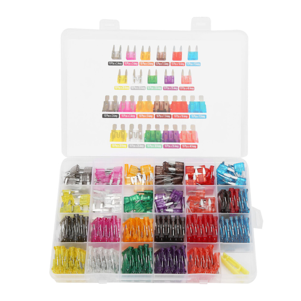 254pcs Blade Fuse Kit Small Medium Size 2A-40A