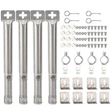 4pcs Universal Adjustable Stainless Steel Bbq Gas Grill Replacement Straight Pipe Tube Burner Barbec