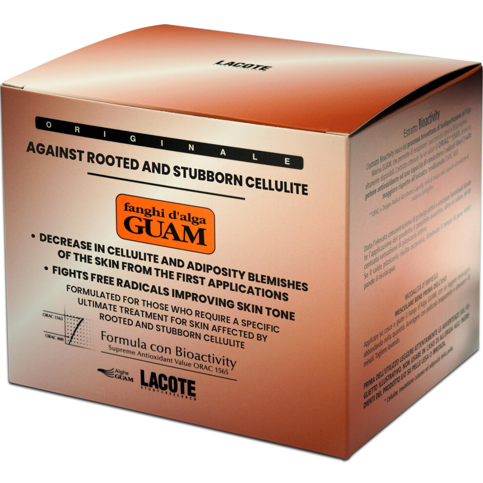 Guam Anti-Cellulite Body Wrap For Thighs Legs Max Strength Hot Mud For Stubborn Cellulite Clay Body Mask With Caffeine Seaweed And Essential