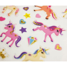 Adesivos - Mini Elegantes - Unicórnios - Multicoloridos - Com Brilhos - 7,5 x 10 cm