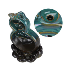 Kürbisförmiger Rückfluss- Räucherstäbchenhalter Keramischer Lotus-Basis 12cm für die Heimdekoration