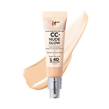 IT Cosmetics CC+ Nude Glow Lightweight Foundation + Glow Serum mit LSF 40  Mit Niacinamid-Hyaluronsure und Grntee-Extrakt  1,08 fl oz
