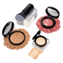 Laura Geller New York Daily Routine Kit (4 PC): Balance-N-Brighten Foundation Golden Medium + Infllbar Kabuki Brush + Blush-N-Broighten Tropic H