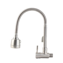 360 Swivel Stainless Steel Kitchen Sink Faucet – Brushed Silver, 1/2 In