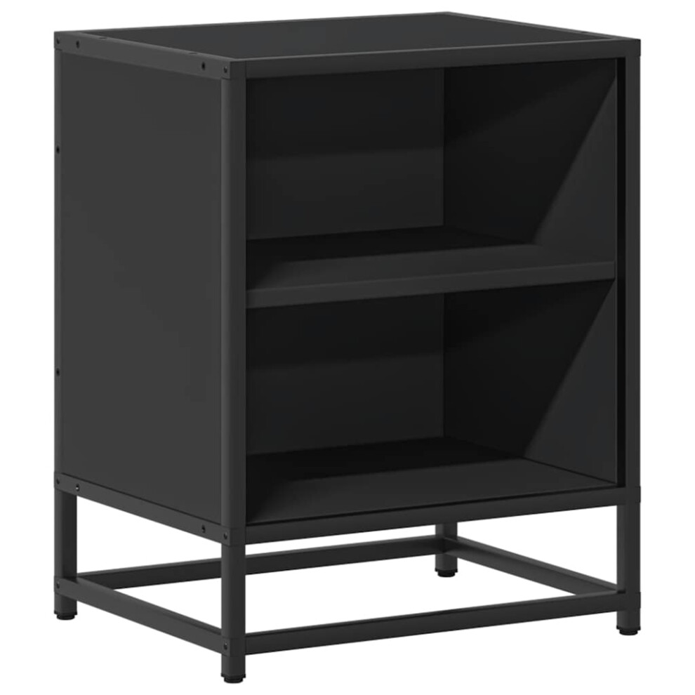 Bedside Cabinet | Bedside Table | Nightstand Black 40x31x50 cm Engineered Wood and Metal-image-OPC-PKBC76Q-NEW