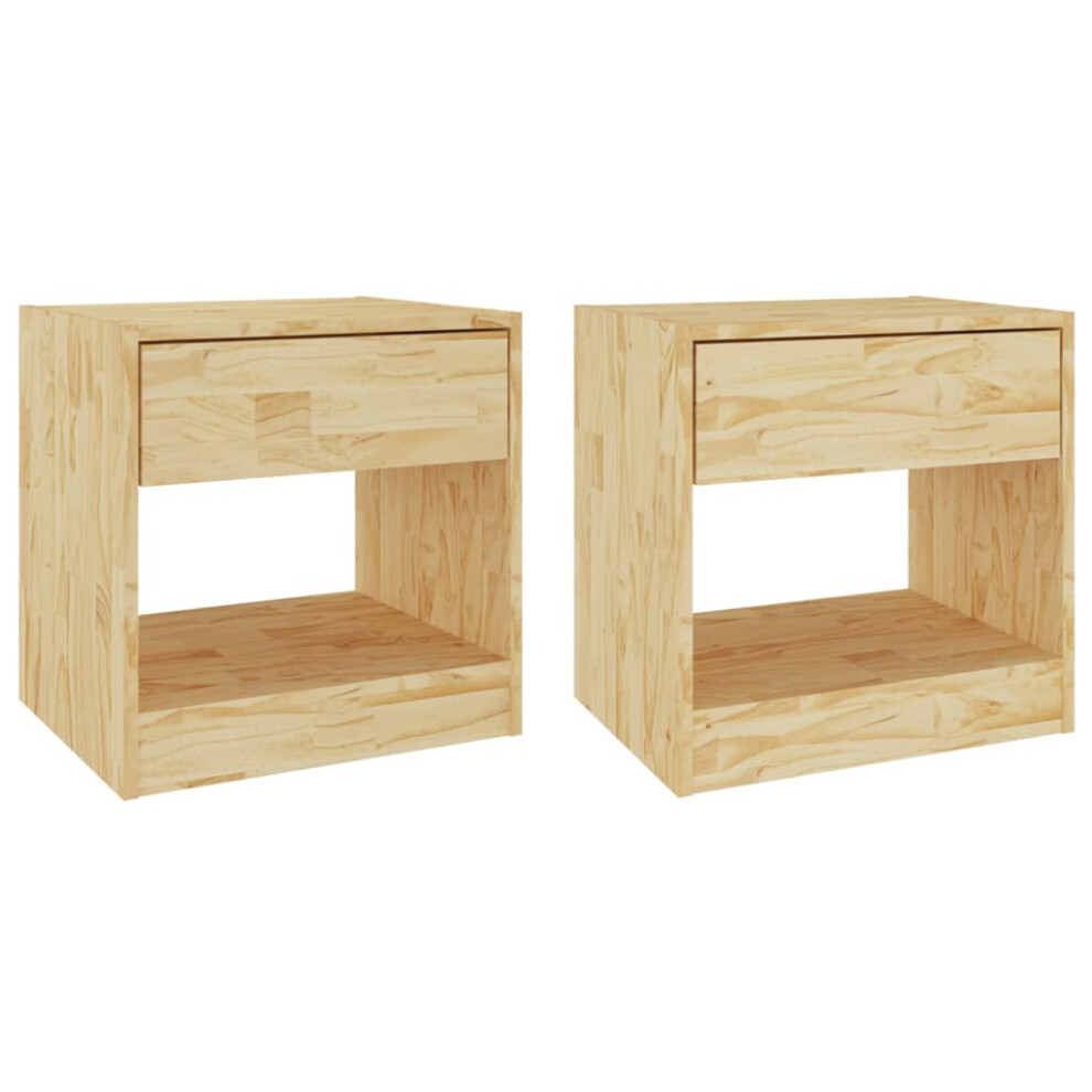 2 pcs Bedside Cabinet | Bedside Table | Nightstands 40x31x40 cm Solid Pinewood-image-OPC-PKBCBC9-NEW