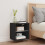 Bedside Cabinet | Bedside Table | Nightstand with LED Lights Wall-mounted Black 4