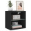 Bedside Cabinet | Bedside Table | Nightstand with LED Lights Wall-mounted Black 5