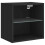 Bedside Cabinet | Bedside Table | Nightstand with LED Lights Wall-mounted Black 6