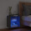 Bedside Cabinet | Bedside Table | Nightstand with LED Lights Wall-mounted Black 3