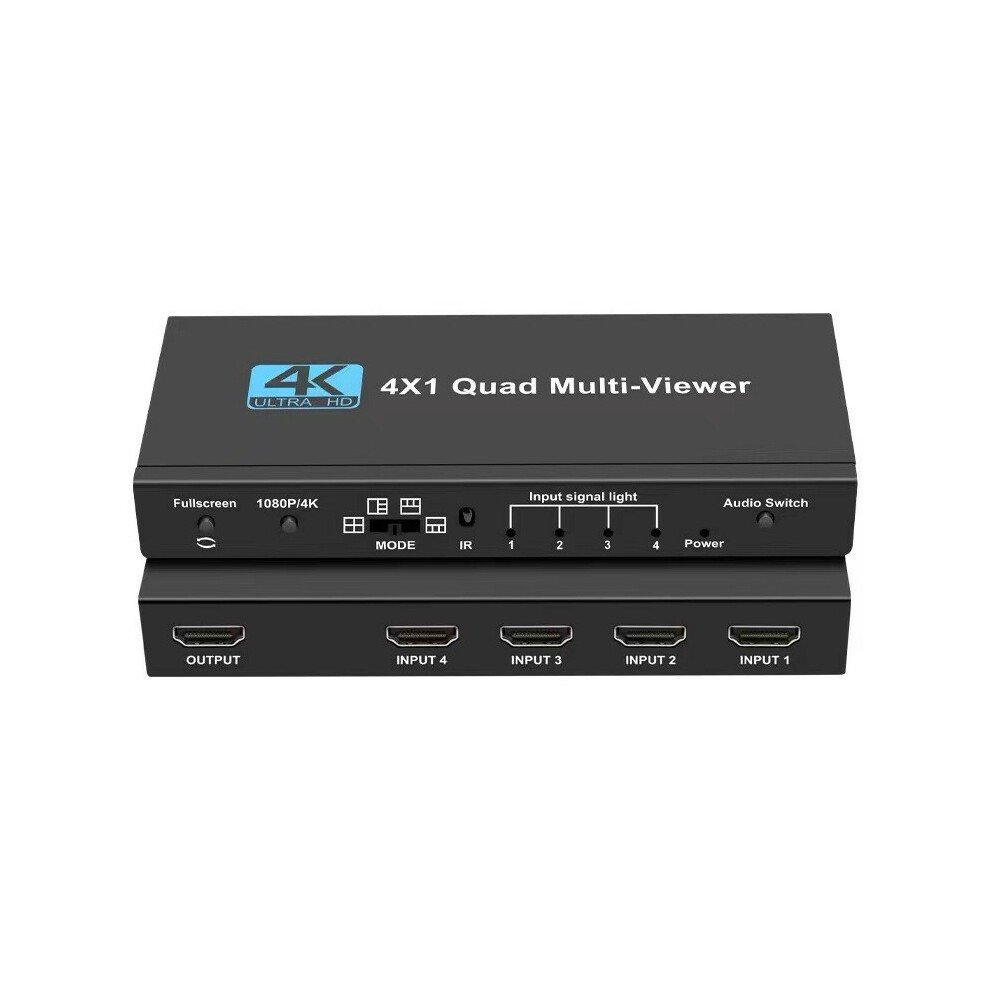 (Uk Plug) Ozjqf 4K Hdmi Switcher 4X1 Quad Multi-Viewer Four Channel Video Splitter 6914281709405