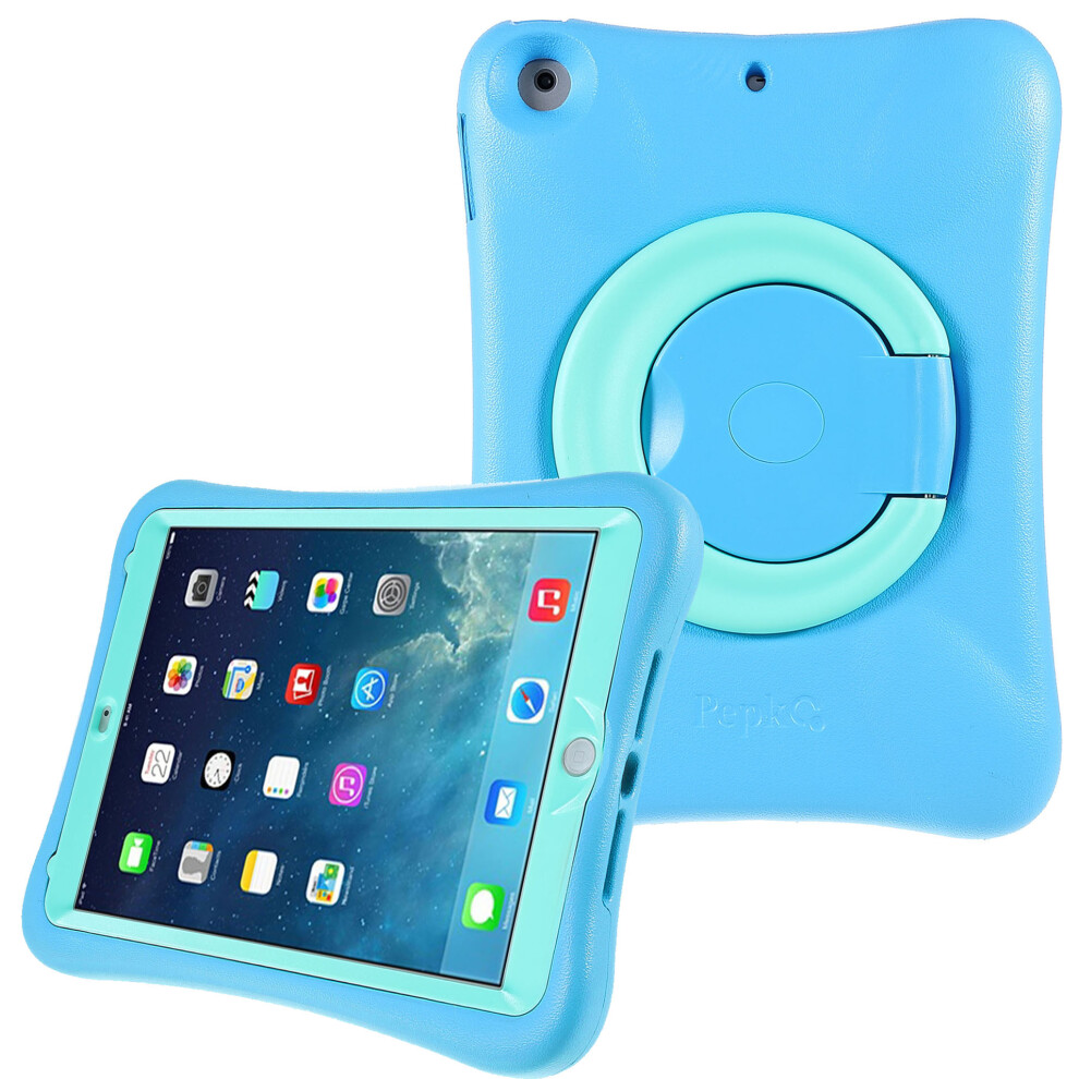 (Blue Mint Green) Pepkoo Cool Eva Shockproof Case With 360 Degree Rotary Kickstand For Ipad 9.7-Inch (2018) (2017) Blue,Green 6914286984388