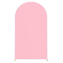 (Pink) 6FT 80x180cm U-Shape Backdrop Arch Frame Stand Elastic Cover for Wedding Ceremony Birthday Party