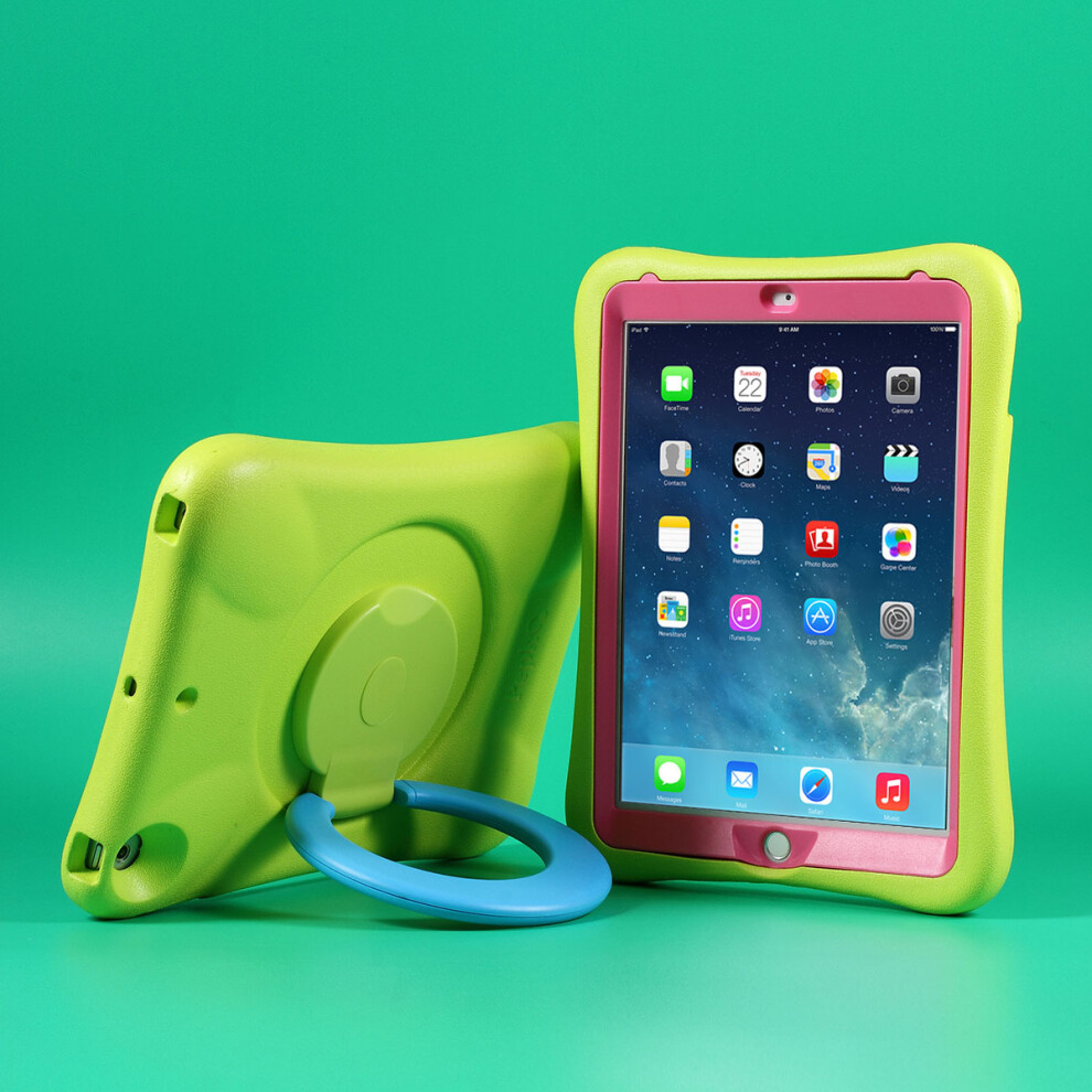 (Green Blue) Pepkoo Cool Eva Shockproof Case With 360 Degree Rotary Kickstand For Ipad 9.7-Inch (2018) (2017) Blue,Green 6914282524281