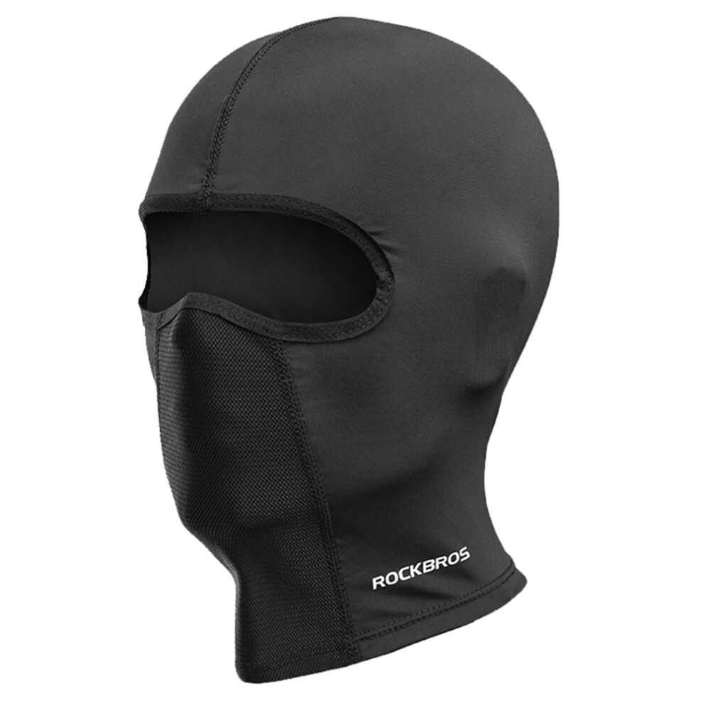 (Black/Without Glasses Hole) Rockbros Lf8064 Motorcycle Face Mask Sun Protection Ice Silk Outdoor Cycling Balaclava Cap Scraf Stretch Helmet Liner Black 6914280222998