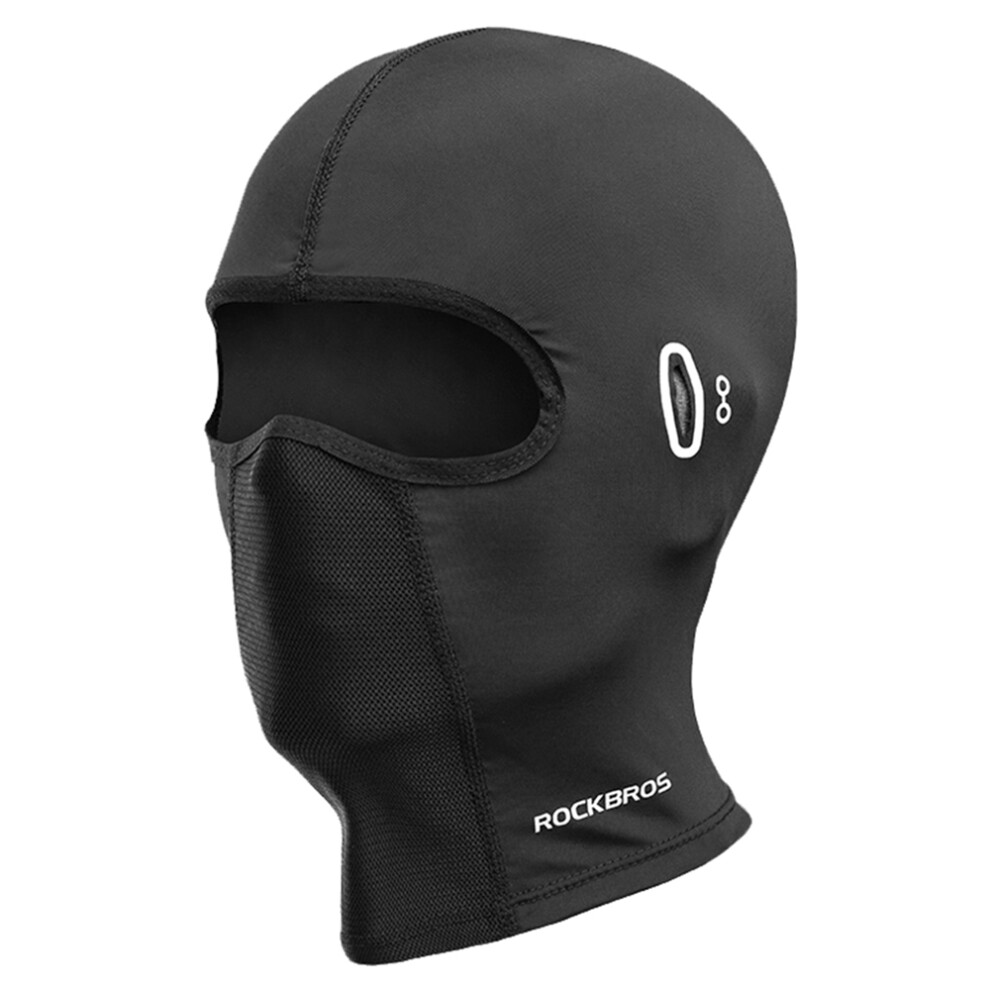 (Black/With Glasses Hole) Rockbros Lf8064 Motorcycle Face Mask Sun Protection Ice Silk Outdoor Cycling Balaclava Cap Scraf Stretch Helmet Liner Black 6914281859193
