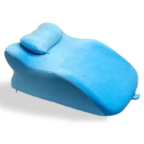(Blue) 2Pcs Set Ergonomic Memory Foam Intimate Positioning Pillow for Couples with Mini Support Cushion